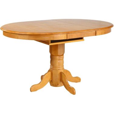 Oak Selections Light Oak Pedestal Butterfly Leaf Pub Table