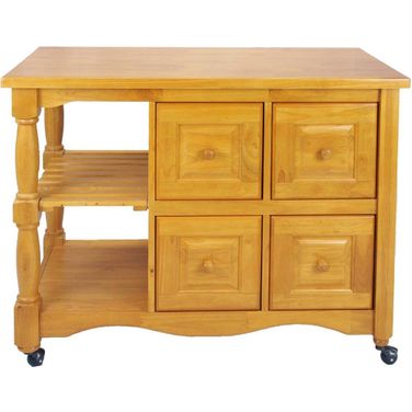 Oak Selections Light Oak Regal Kitchen Cart