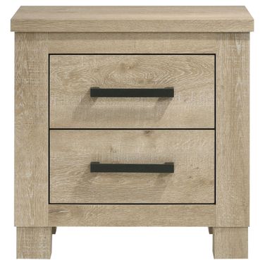 Oakglen 2-Drawer Nightstand Bedside Table In Weathered Oak