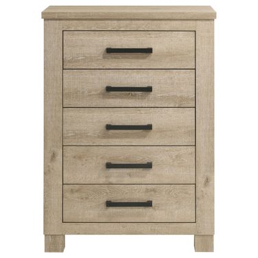 Oakglen 5-Drawer Bedroom Chest of Drawers In Weathered Oak