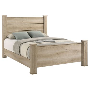 Oakglen 55 Inch Queen Panel Bed In Weathered Oak