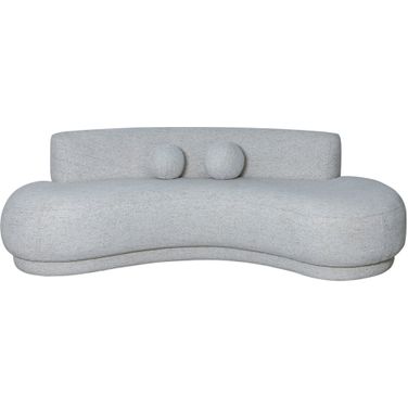 Oakland 97.5 Inch 3-Seater Sofa with Fabric and Oval Seat In Ivory