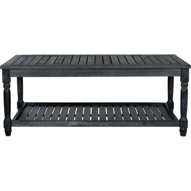 Oakley Dark Slate Grey Coffee Table with Shelf