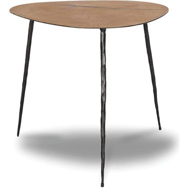Oakley Low Oak Veneer And Black Iron Legs End Table