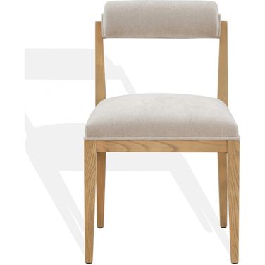 Oaklie Rolled Back Dining Chair In Taupe and Natural