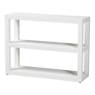 Oaklynn Natural Grasscloth Bookshelf In White