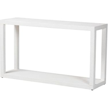 Oaklynn Natural Grasscloth Console Table In White