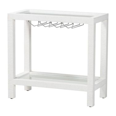 Oaklynn Natural Grasscloth Wine Rack In White