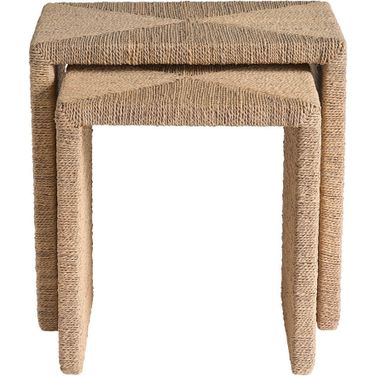 Oasis Abaca Nesting Tables In Natural Tan