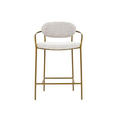 Oasis Arm Counter Stool In Pearl Grey and Antique Bronze