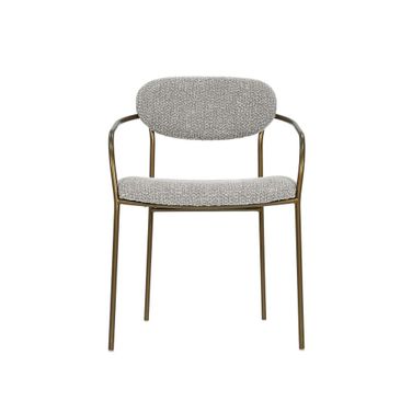 Oasis Arm Dining Chair In Pearl Grey and Antique Bronze