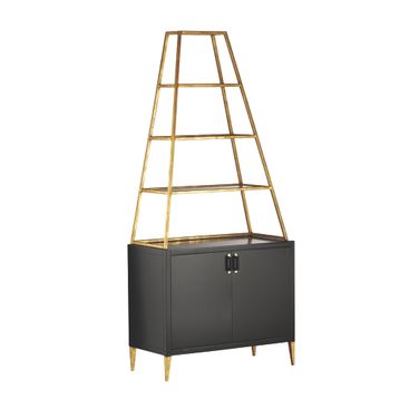 Oasis Bookcase In Black and Bronze