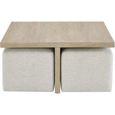 Oasis Cocktail Table with Ottomans In Dockside Tan