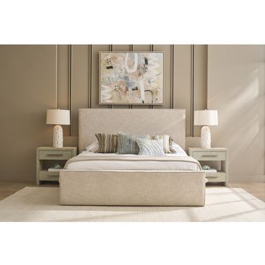 Oasis Drift Upholstered Bedroom Set In Natural Oak