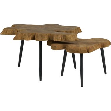 Oasis Driftwood Nesting Tables In Natural Tan