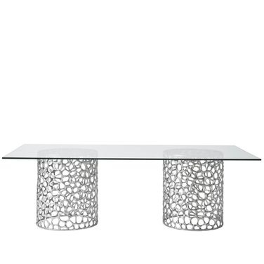 Oasis Retangle Dining Table In Antique Nickel