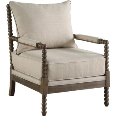 Blanchett Cushion Back Accent Chair Beige and Natural