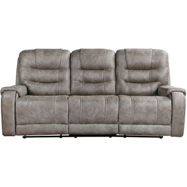 Oberon Double Reclining Sofa In Brown and Gray