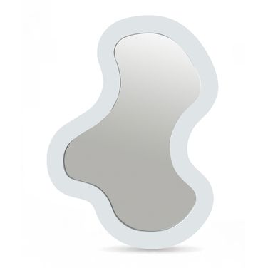 Oblique 38 Inch Iron Frame Mirror In White
