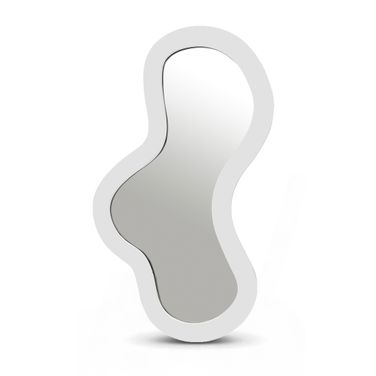 Oblique 48 Inch Iron Frame Mirror In White