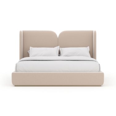 Oblique King Upholstered Bed In Cream