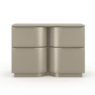Oblique Large Nightstand In Silver