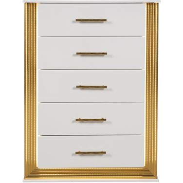 Obsession 5-Drawer Chest Made with Wood In White