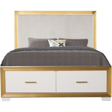 Obsession Queen Tufted Bed Made with Wood In White