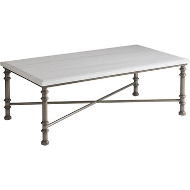 Ocean Breeze Flagler Rectangular Marble Top Cocktail Table In Sand