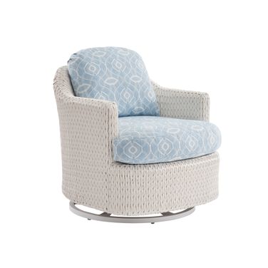 Ocean Breeze Promenade Occasional Swivel Chair In White