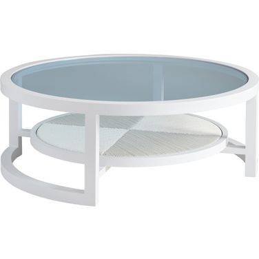 Ocean Breeze Promenade Round Cocktail Table In White