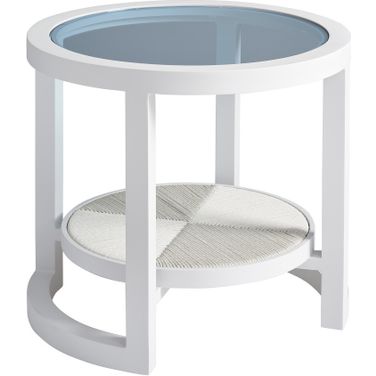 Ocean Breeze Promenade Round End Table In White
