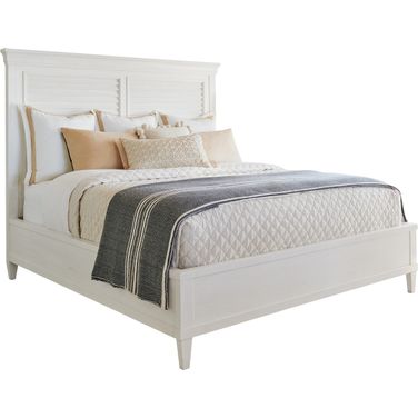 Ocean Breeze Royal Palm Louvered California King Bed In Sand