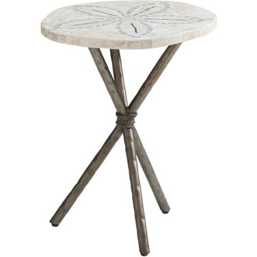 Ocean Breeze Sand Dollar End Table In Sand