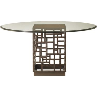 Ocean Club South Sea Dining Table with 60 Inch Glass Top In Bali