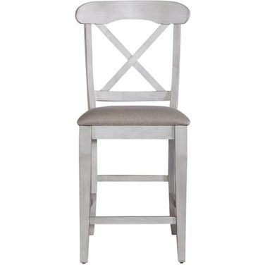 Ocean Isle Upholstered Back Counter Chair Set Of 2 In White