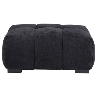 Octavia Fabric Rectangular Upholstered Ottoman In Black