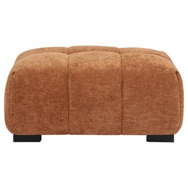 Octavia Fabric Upholstered Rectangular Ottoman In Orange