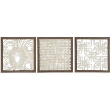Odella Cream And Taupe Wall Decor Set of 3