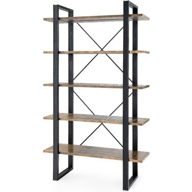 Odeon Etagere In Antique Brass and Dark Bronze