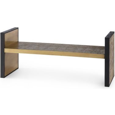 Odeon Large Bench/Coffee Table In Antique Brass and Dark Bronze