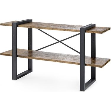 Odeon Low Shelf In Antique Brass and Dark Bronze