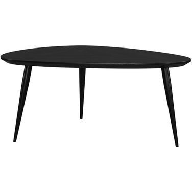 Odessa Triangular Solid Wood Coffee Table In Black