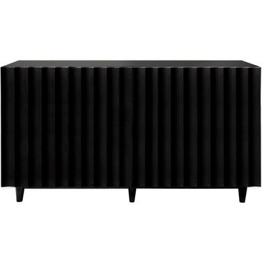 Odette Black Lacquer 4 Door Scalloped Front Cabinet