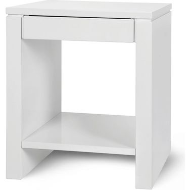 Odom 1-Drawer Side Table In White Pearl