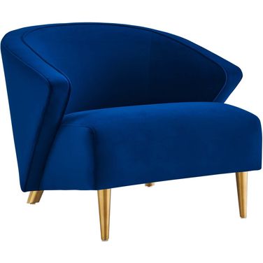 Odyssey Performance Velvet Arm Chair In Navy