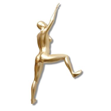 Off the Wall Radiant Wall-Climbing Woman Wall Sculpture In Gold