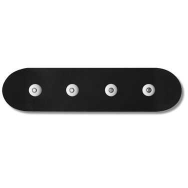 Off the Wall Skateboard Decko-Board Coat Rack In Black and White