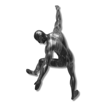 Off the Wall Sleek Motion Wall Sculpture In Black and Silver