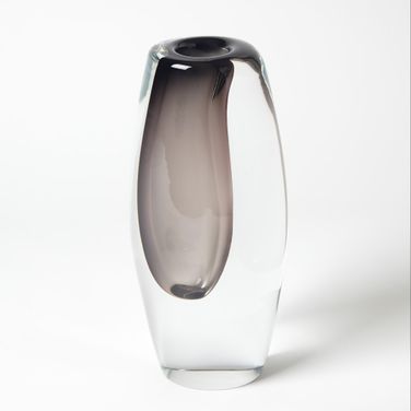 Offset Large Vase In Grey